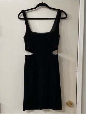 AFRM Black Cutout Velvet Mini Dress